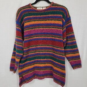 Vtg 90s Sterling HarrisWomen's Striped Sweater Size Small
